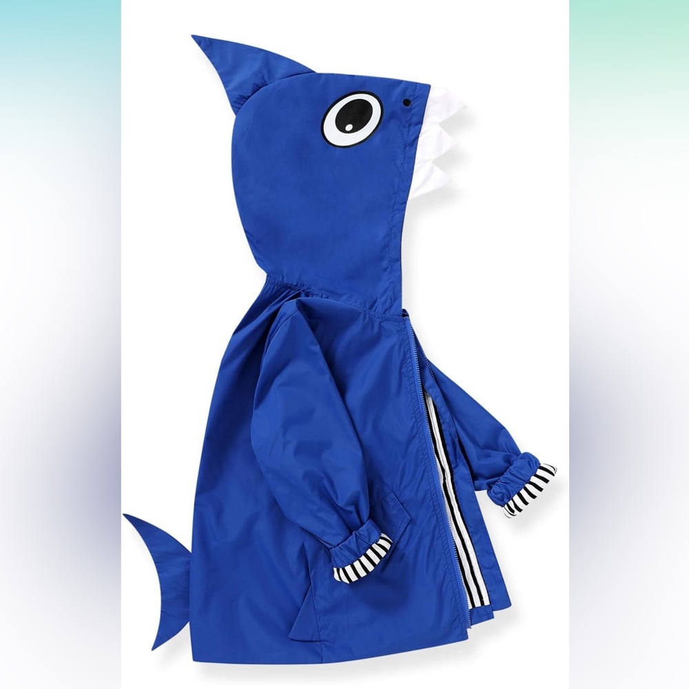 Toddler boy shark raincoat